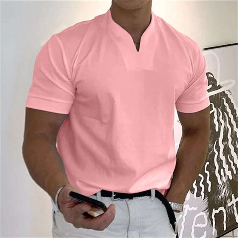 Camiseta deportiva de manga corta con cuello en V