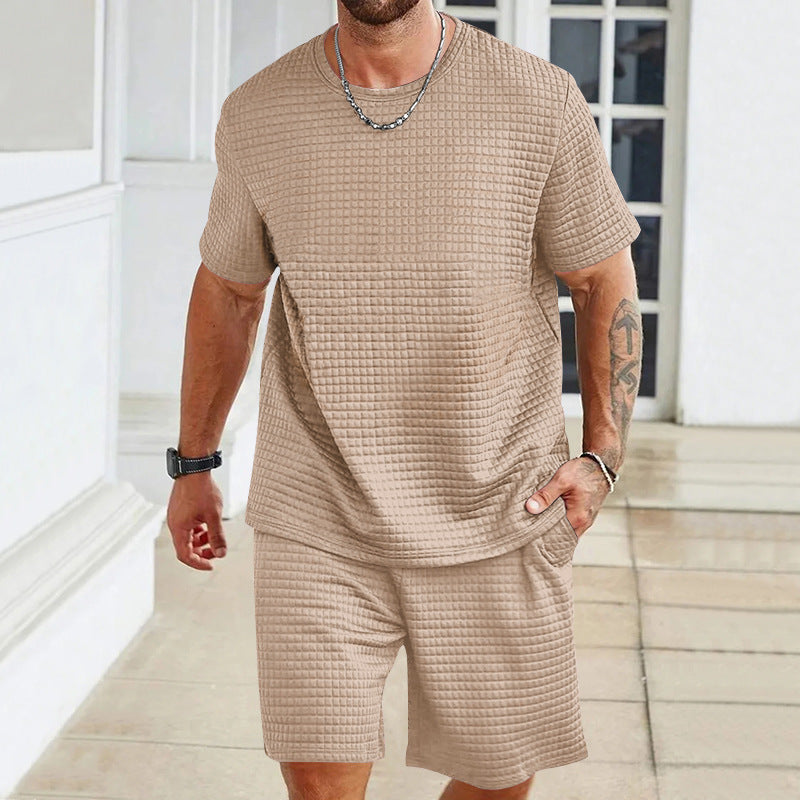 Conjunto de dos piezas para deporte y tiempo libre para hombre, en diseño liso